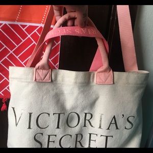 White and Pink Victoria Secret Tote/Bag